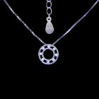 Real 925 Silver Cubic Zirconia Necklace Round Shape With Minimalist Style Rhinestone