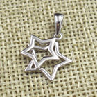 two stars shape silver pendant jewelry / dancing Non fixed pendant