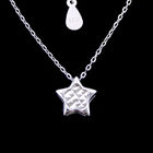 Simple Plain Pure 925 Silver Star Necklace No Stone European Style