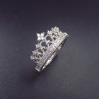 Luxury Princess Crown Promise Rings For Women Sterling 925 Silver European Style