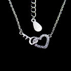 Dancing H & A Stone Pendant Necklace Angel Wing Heart Shape Sterling 925 Silver